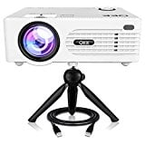 QKK 2200lumen Mini Projector, Full HD LED Video Projector 1080P Supported, 50,000 Hour Lamp Life with 170