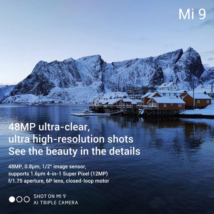 Xiaomi Mi 9 48MP Ultra-Clear, Ultra High-Resolution Shots