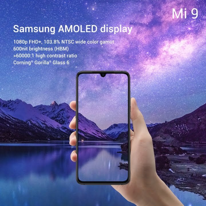 Xiaomi Mi 9 uses Samsung Amoled Display