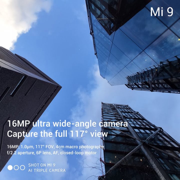 Xiaomi Mi 9 ultra wide-angle camera capture