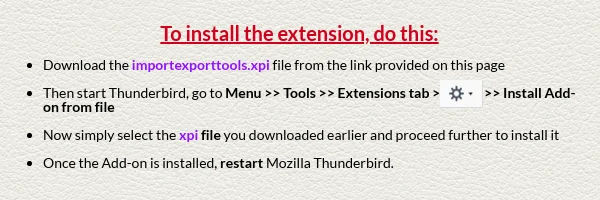 Install Extension ImportExportTools add-on 