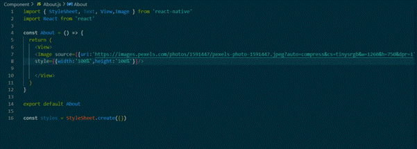 creating codes for the about.js file