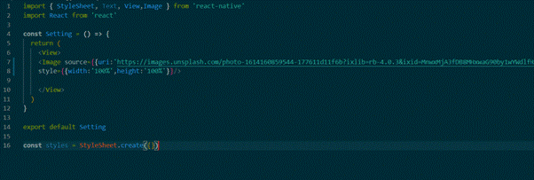 creating codes for the setting.js file