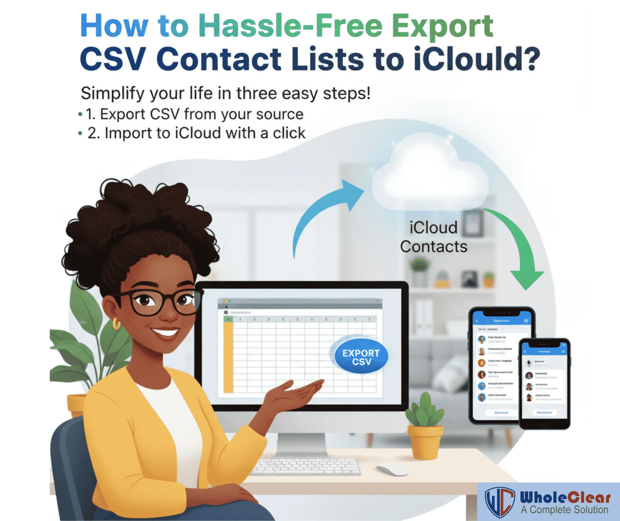 How to hassle-free export CSV contact lists to iCloud?