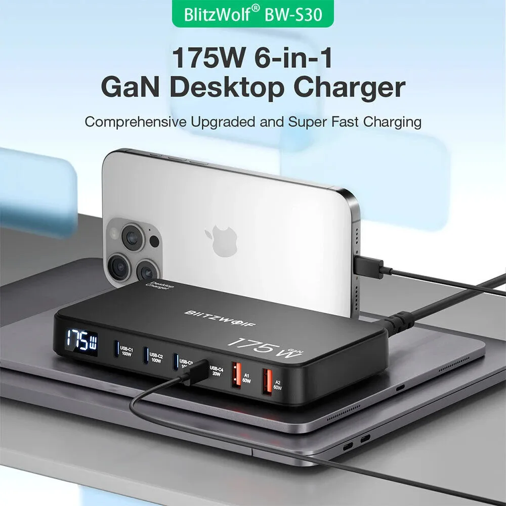Charging multiple devices with Blitzwolf BW-S30 175W charger